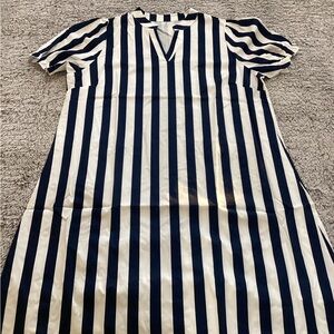 SHEIN Navy and White Striped Mini Dress (brand new )